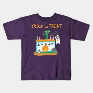 Trick or Treat Drawing Design Kids T-Shirt